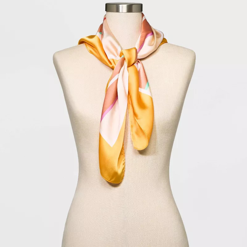 Women's Stripe Print Scarf - A New Day™ Orange | Target