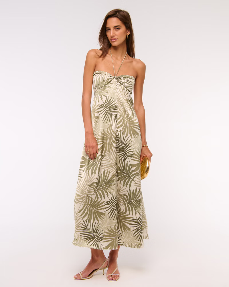 Twist-Front Flowy Maxi Dress | Abercrombie & Fitch (US)