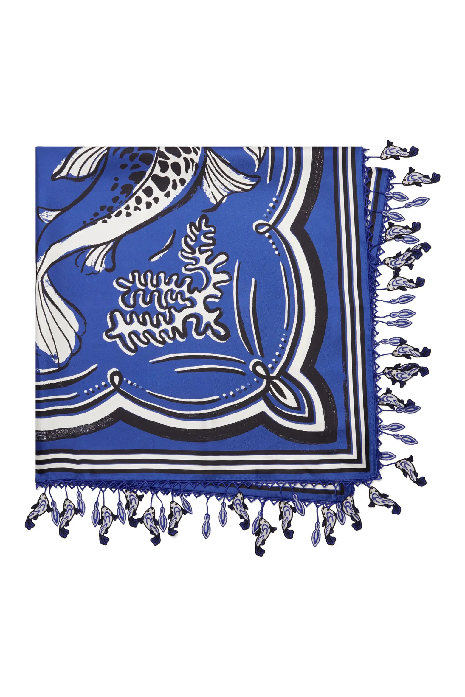 Tory Burch Fish Silk Square Scarf (Women) | Nordstrom | Nordstrom