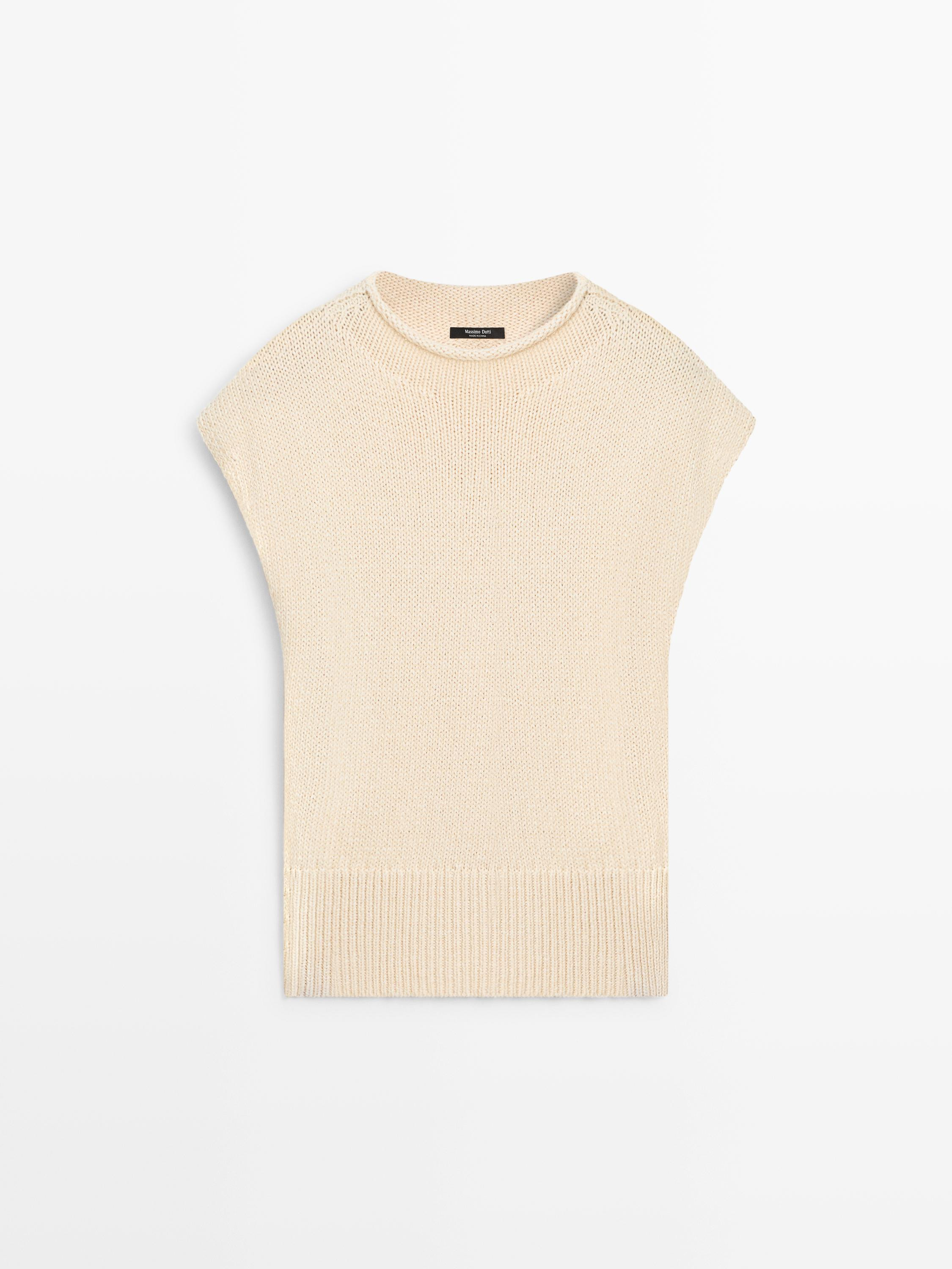 Cotton blend knit vest | Massimo Dutti UK