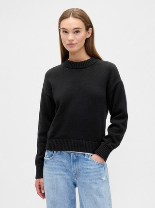 Relaxed Cropped Crewneck Sweater | Gap Factory