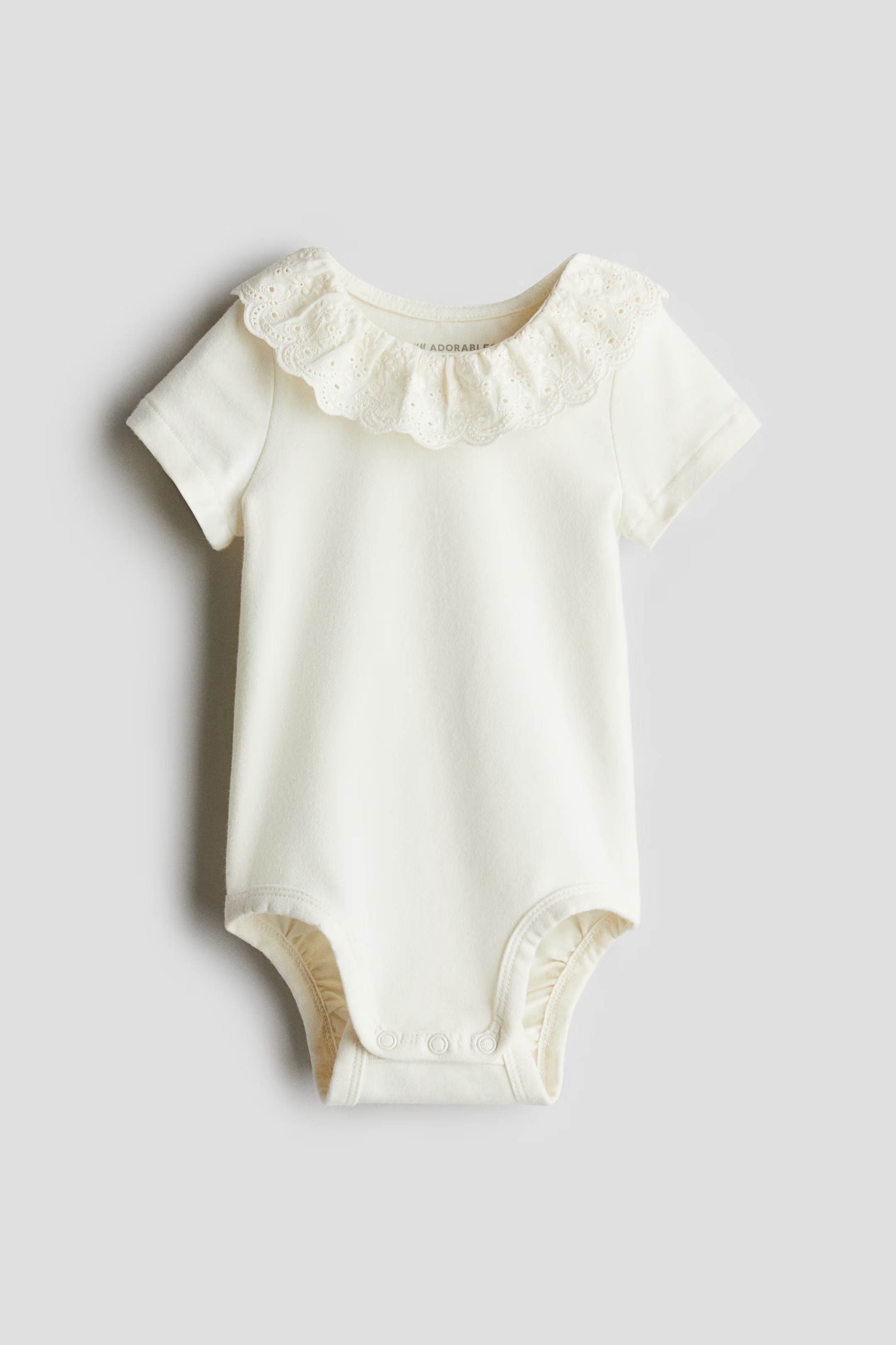 Cotton Bodysuit with Eyelet-Embroidered Collar | H&M (US + CA)