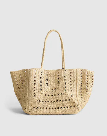 The Shopper Tote in Eyelet Raffia | Madewell