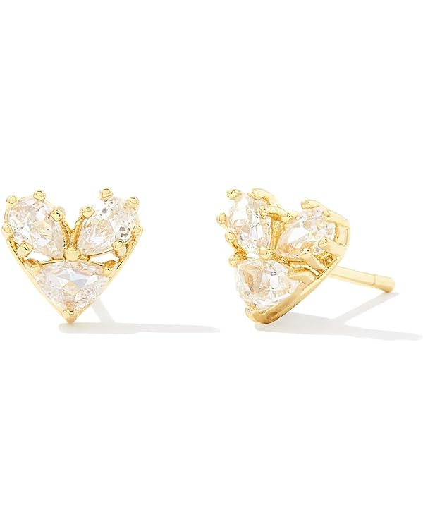 Kendra Scott Katy Heart Stud Earrings - Symmetrical Heart Stud - Gold-plated Brass Metal - Push B... | Amazon (US)