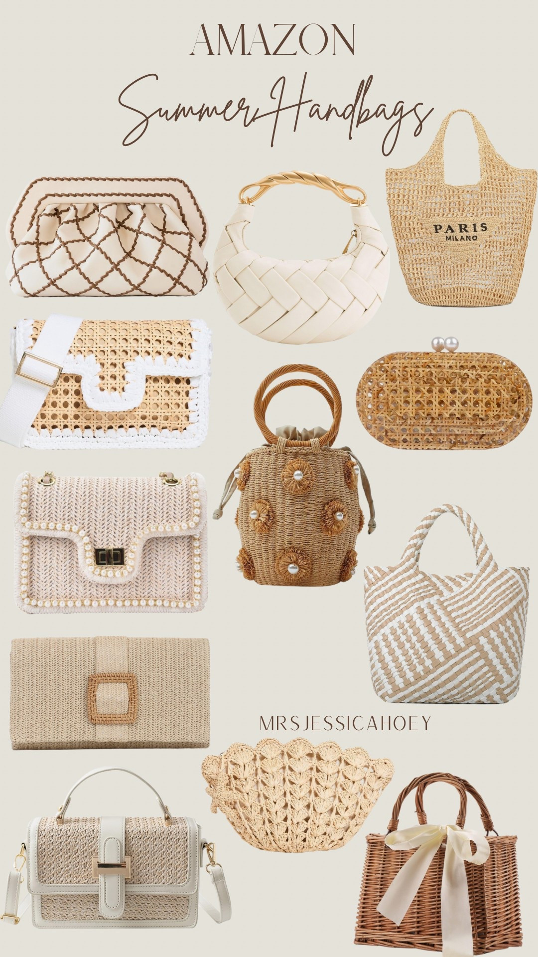 Woman’s handbag. Spring summer handbags, clutches, crossbody, tote. Vacation outfit. Beach bag. Straw woven leather. 

#LTKStyleTip #LTKSeasonal #LTKFindsUnder50