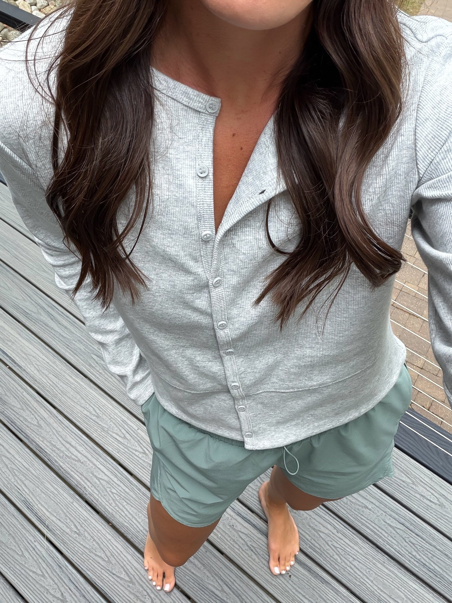 Comfy casual style 

Size up in the top. I’m wearing a large.