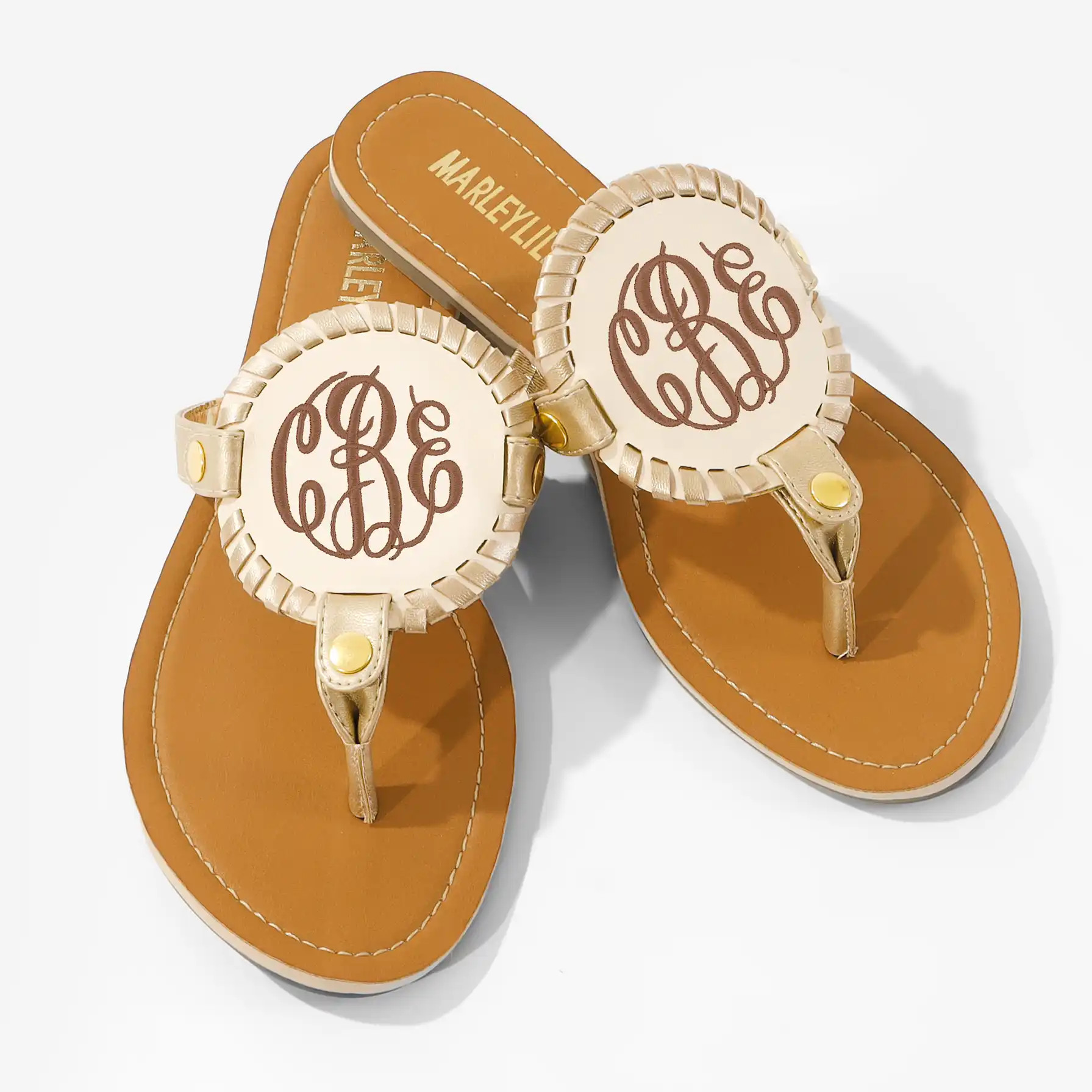 Monogrammed Embroidered Sandals Set | Marleylilly