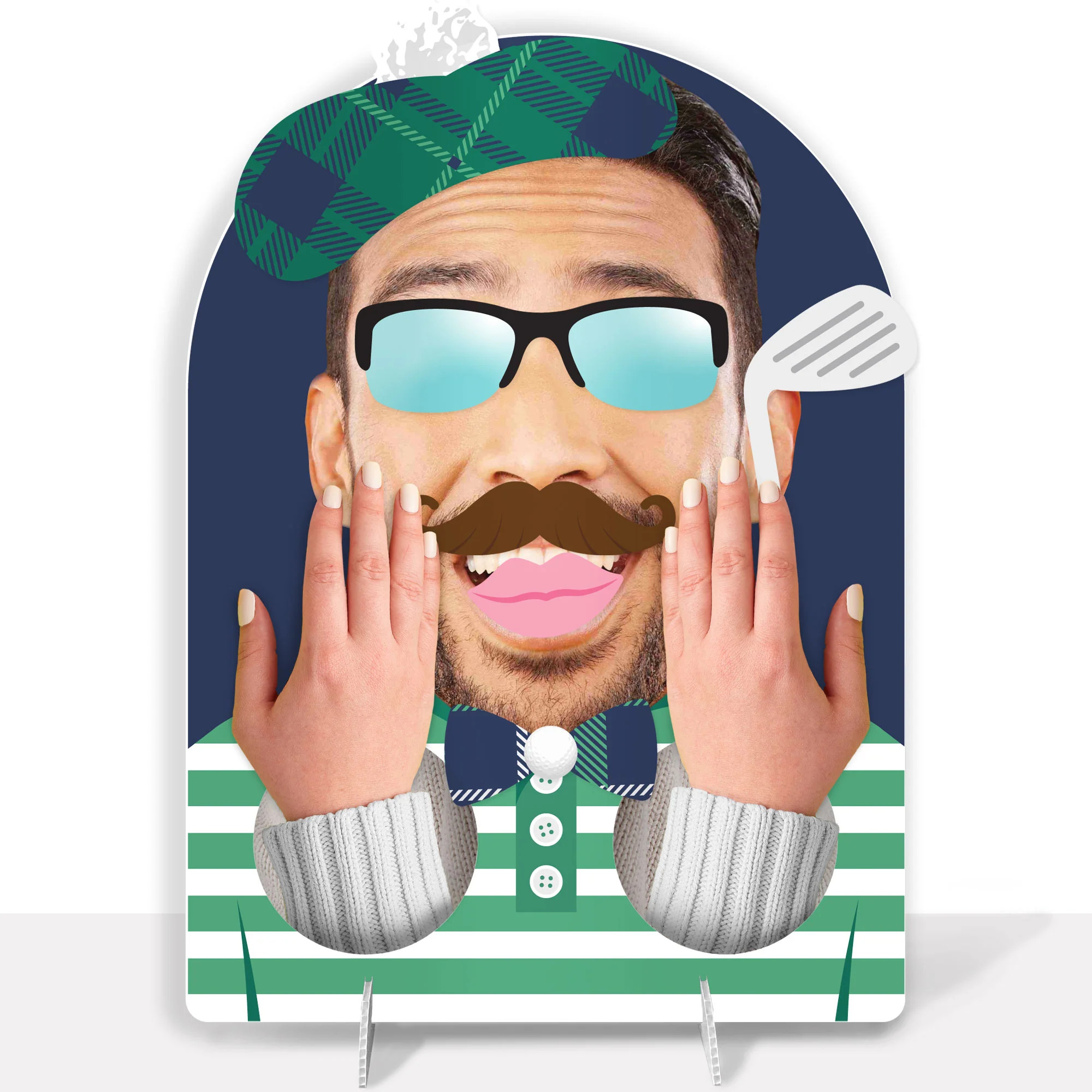 Custom Photo Par-Tee Time - Golf - Fun Face Birthday or Retirement Party Activity - 2 Player Buil... | Big Dot of Happiness