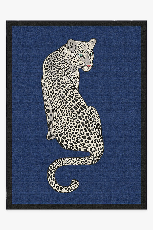 Jonathan Adler Snow Leopard Sapphire Rug | Ruggable