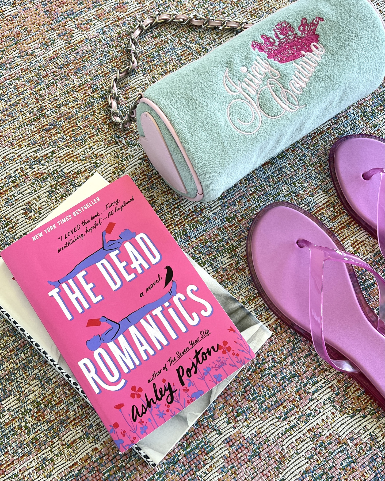 Summer 🌞 juicy couture terry barrel bag, target jelly sandals, target exclusive pink cover the dead romantics book @Target 

#LTKSeasonal #LTKselfcare #LTKdayinmylife