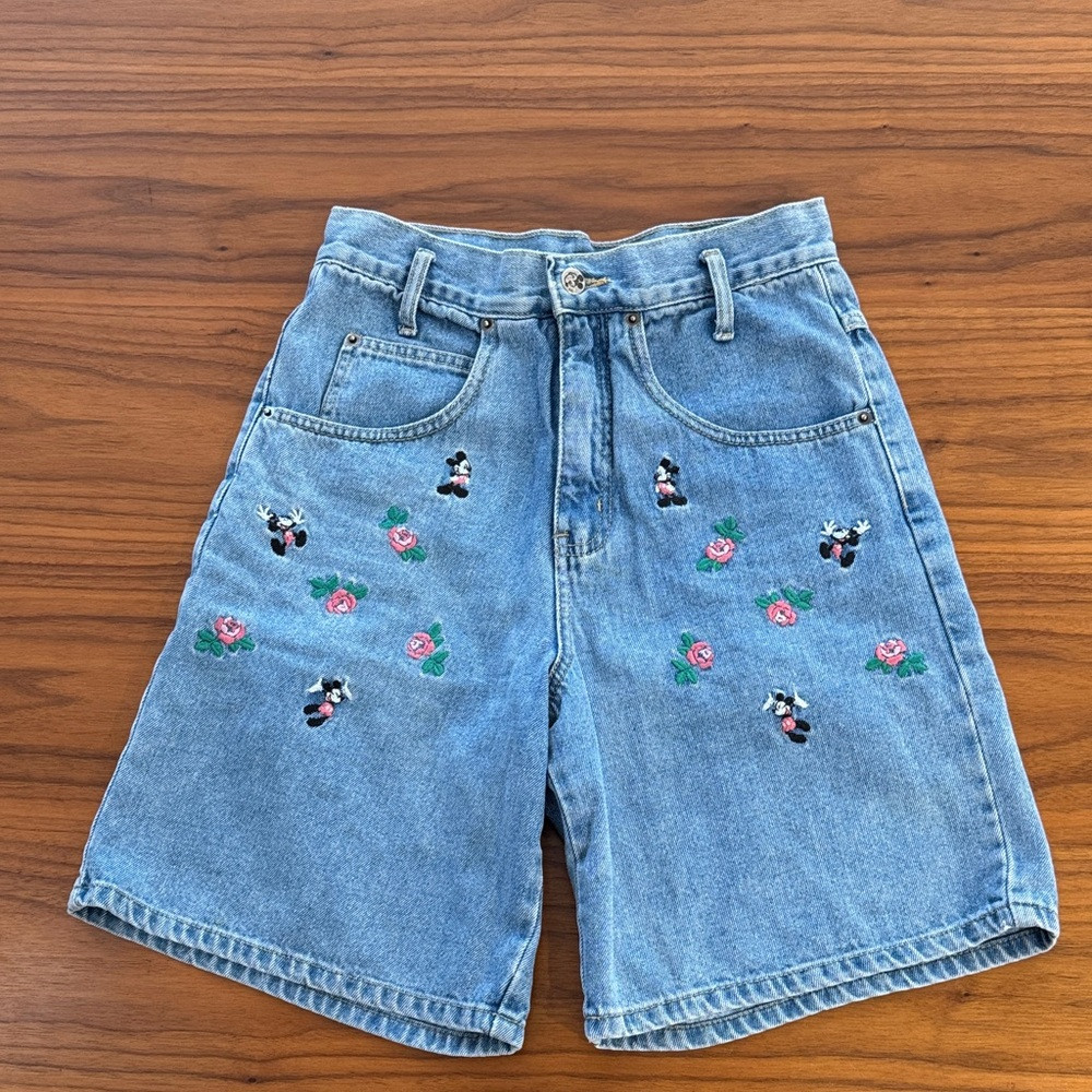 Rare Vintage Mickey Unlimited Embroidered Denim Shorts, S | Poshmark