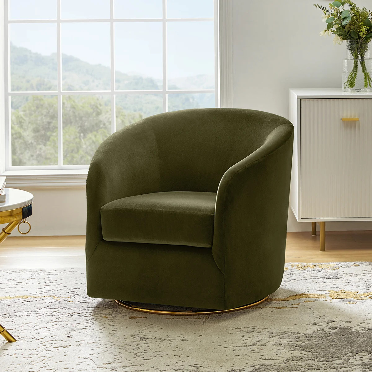 Holden 31.5" Wide Velvet Swivel Barrel Chair | Wayfair North America