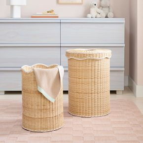 Scallop Rattan Hampers (Set of 2) | West Elm (US)