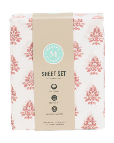 Cotton Percale Floral Sheet Set | Marshalls