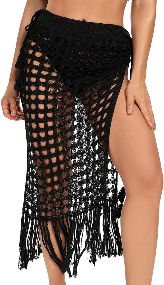 HengShunRui Crochet Skirt Cover Up Beach Skirt Coverups for Women | Amazon (US)