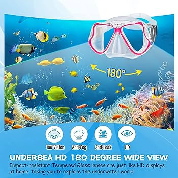 Greatever Dry Snorkel Set,Panoramic Wide View,Anti-Fog Scuba Diving Mask,Professional Snorkeling ... | Amazon (US)