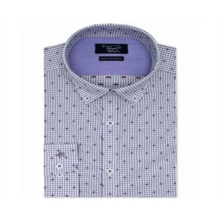 Penguin by Munsingwear Men s Square Check Button Down Shirt Cotton Blue Size 15.5X34-35 | Walmart (US)