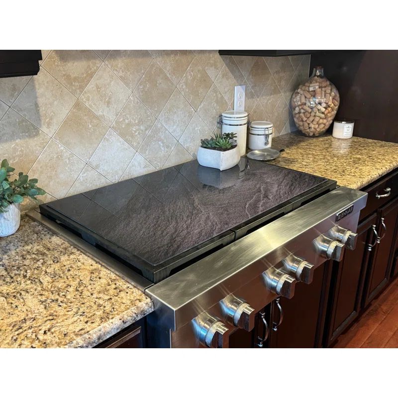 Stove Cover - Black Slate Tempered Glass Gas and Electric Cook Top Cover Noodle Board | Wayfair North America