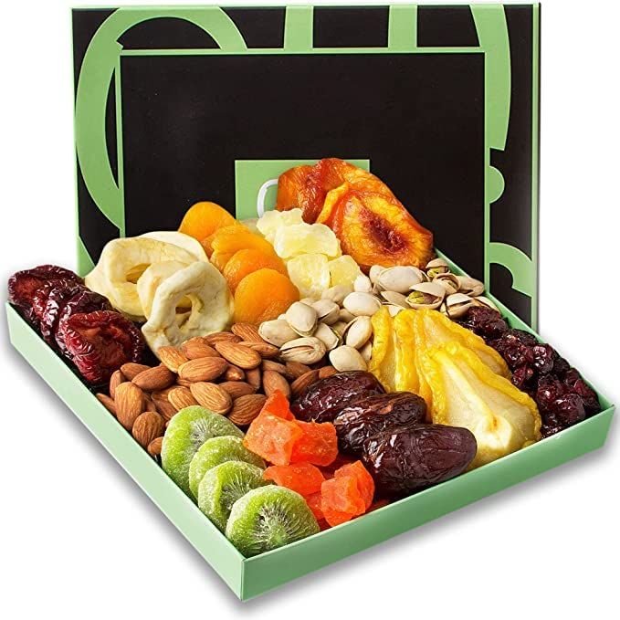 Nut and Dried Fruit Gift Basket - Prime Arrangement Platter- Assorted Nuts and Dried Fruits Holid... | Amazon (US)