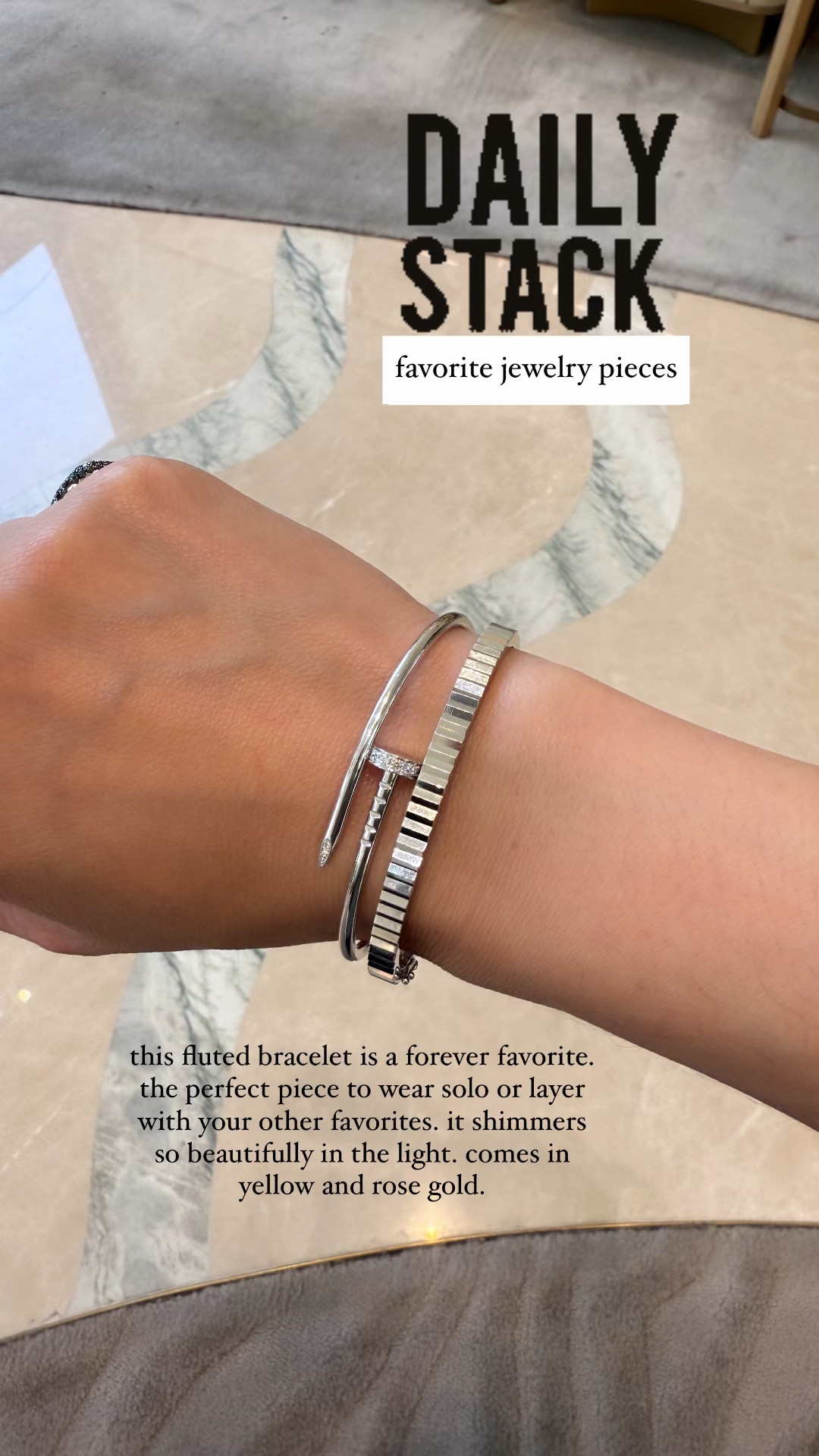 My fluted bangle is a forever favorite! ✨ The sparkle and shine are giving. A beautiful investment piece you’ll own forever and can add on to your stack throughout the years. Comes in white, yellow and rose gold. The perfect gift for yourself or a loved one. 

Bangle, bracelet, gold jewelry, sale, gifts for her, gift ideas for her, gift guide, gift ideas, The Stylizt 



#LTKWedding #LTKdayinmylife #LTKootd