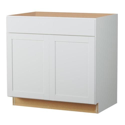 Diamond NOW Arcadia 36-in W x 35-in H x 23.75-in D Truecolor White Sink Base Stock Cabinet | Lowe's