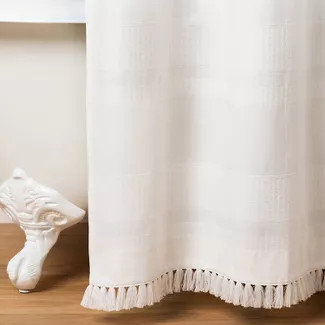 Textured Stripe Shower Curtain White - Hearth & Hand™ with Magnolia | Target