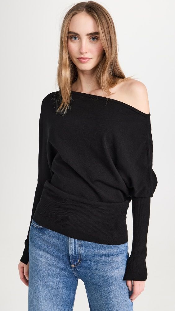 SIMKHAI Lavina Draped Off Shoulder Sweater | Shopbop | Shopbop