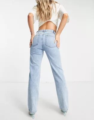 ASOS DESIGN 90s straight leg jeans in light blue | ASOS (Global)