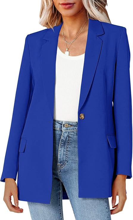Womens Oversized Casual Blazers Open Front Long Sleeve Work Office Jackets Blazer | Amazon (US)