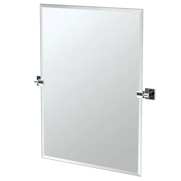 Elevate Modern Rectangle Beveled Frameless Wall Mirror | Bathroom Vanity Pivot Mirror | Wayfair North America