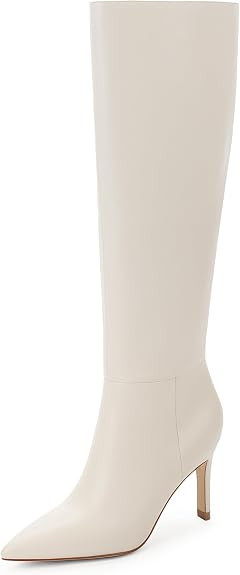 Easyfox Knee High Boots Women Pointed Toe Tall Boots 3 In Stiletto High Heel Long Boots Side Zipp... | Amazon (US)