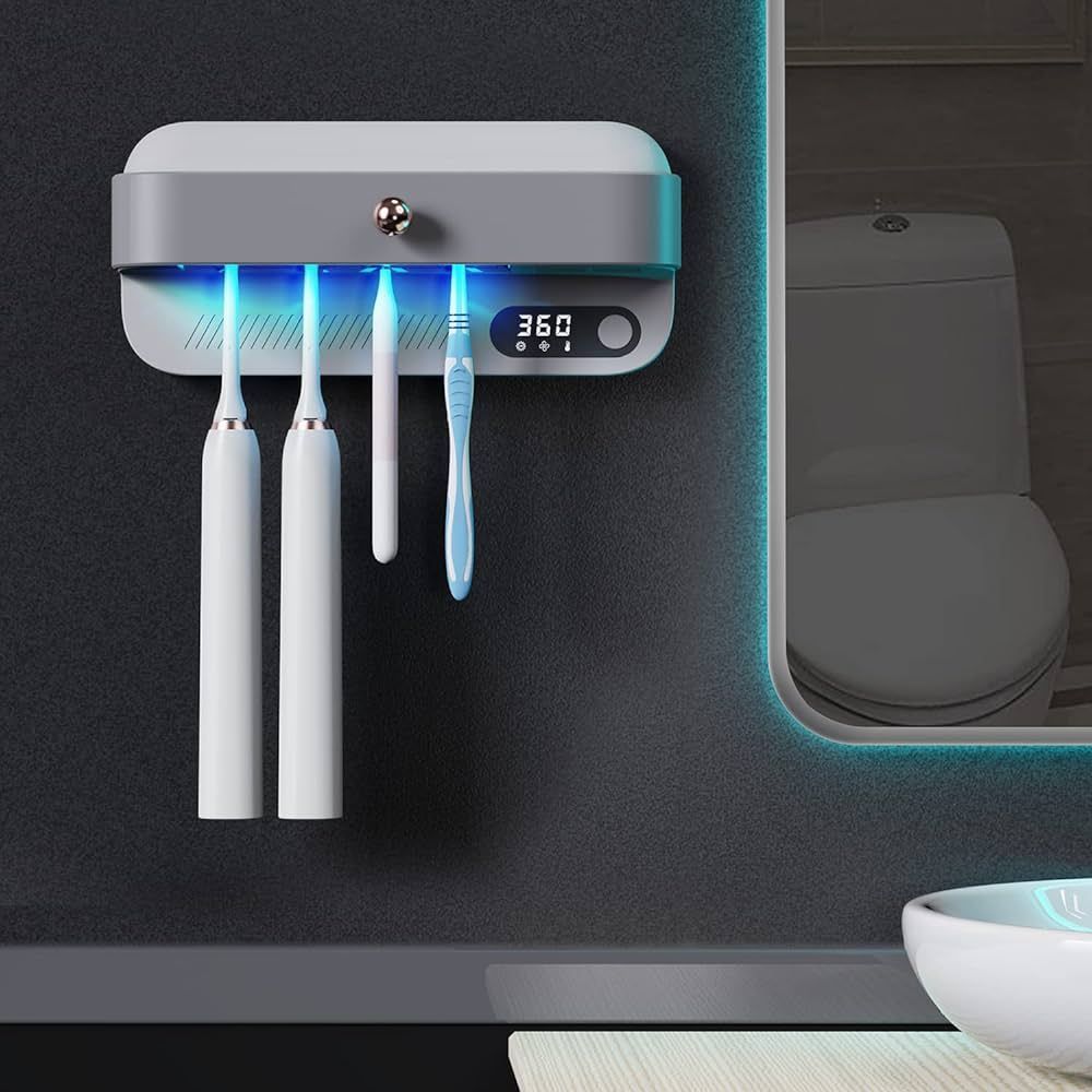 UV Toothbrush Sanitizer Dryer Heating and Fan Drying Function UVC-LED Tooth Brush Cleaner Sterili... | Amazon (US)