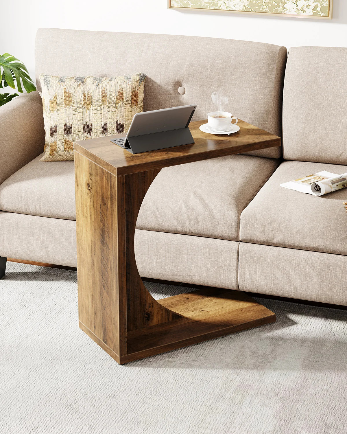 Heleana C-Shaped End Table for Couch, Sofa Side Table Living Room | Wayfair North America