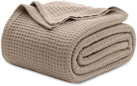 Bedsure Gentlesoft 100% Cotton Blanket Queen Size for Bed - Breathable and Soft, Thick Cozy Waffl... | Amazon (US)