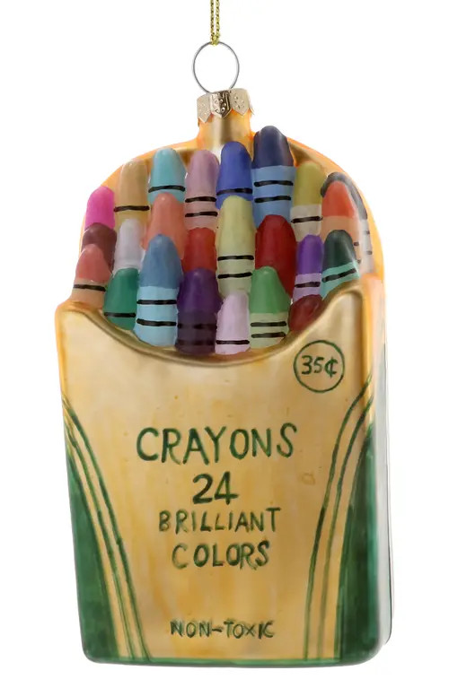 Cody Foster & Co. Crayon Box Glass Ornament in Yellow Tones at Nordstrom | Nordstrom