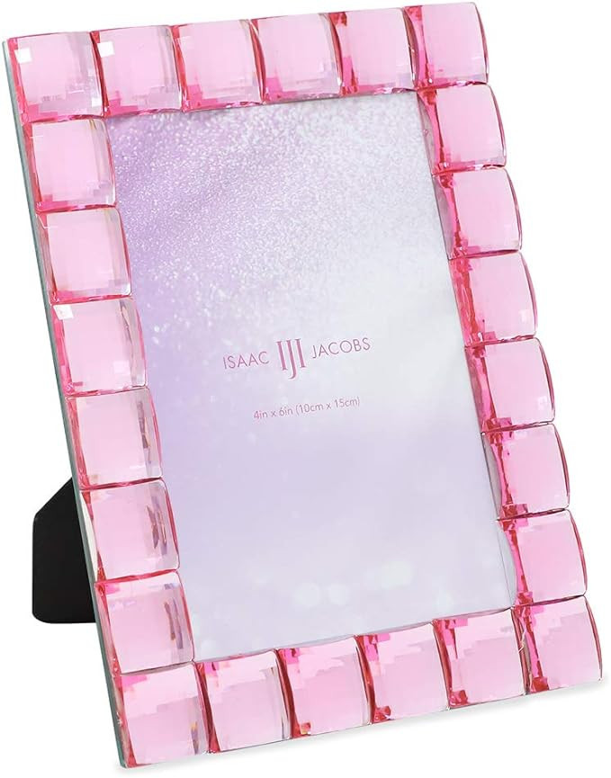 Isaac Jacobs Decorative Sparkling Light Pink Jewel Picture Frame, Photo Display & Home Décor (4x... | Amazon (US)