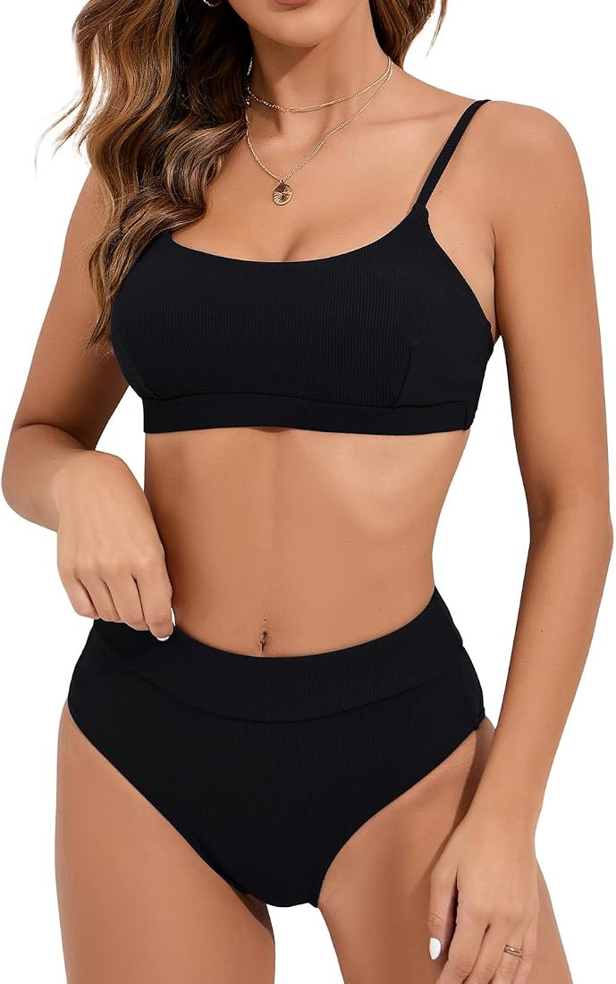 Minmaxmum Bikinis for Women High Waisted Bikini Bottom Bathing Suit Adjustable Spaghetti Straps B... | Amazon (CA)