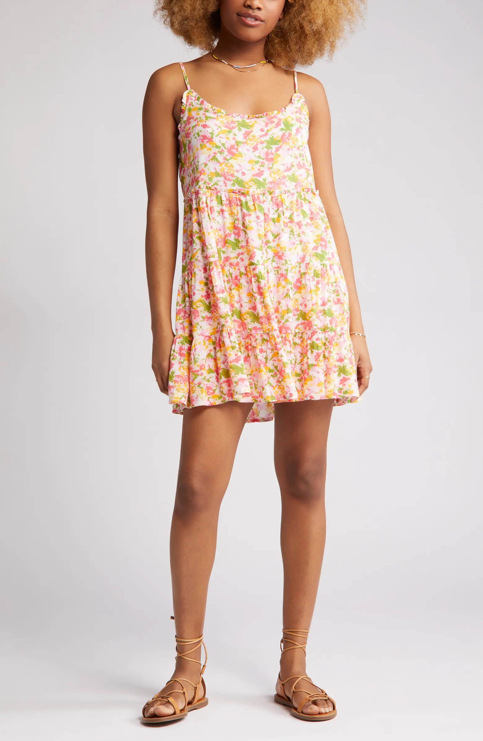 Floral Print Tiered Babydoll Sundress | Nordstrom
