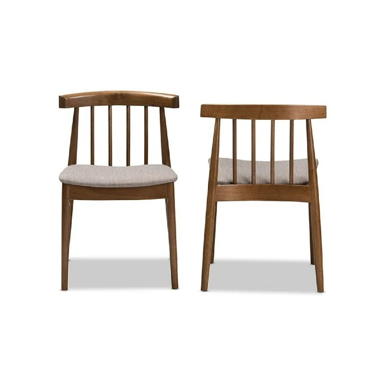 Baxton Studio Wyatt Mid-Century Modern Walnut Wood Dining Chair (Set of 2) | Walmart (US)
