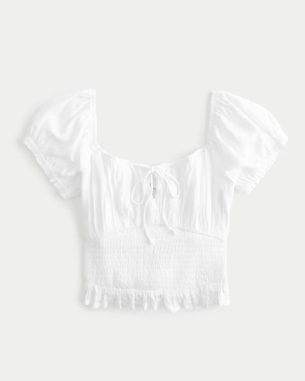 Gesmoktes schulterfreies Oberteil mit gesmokter Taille | Hollister (EU)