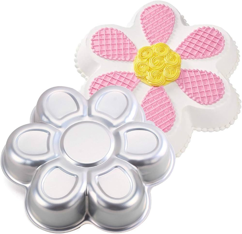 3D Birthday Cake Pan Flower Shape Aluminum Nonstick Baking Pans Tins Cake Decorating Mould Birthd... | Amazon (US)