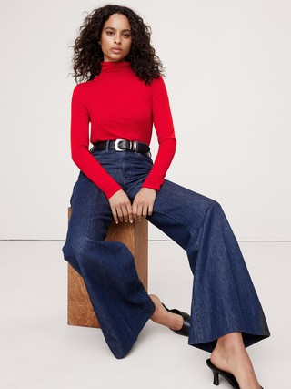 Luxe Wool-Blend Turtleneck T-Shirt | Banana Republic | Banana Republic (US)
