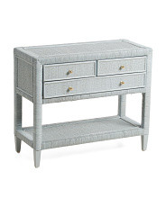 32x14x27 Miridel 3 Drawer Woven Rattan Console Table | Bedroom | Marshalls | Marshalls