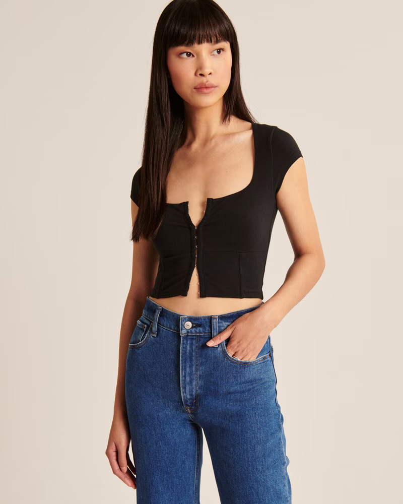 Cotton Seamless Fabric Corset Top | Abercrombie & Fitch (US)