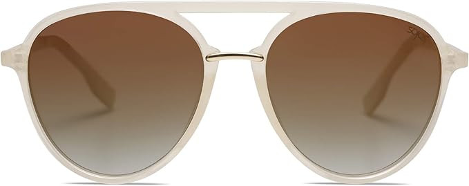 SOJOS Retro Aviator Polarized Sunglasses for Women Men Double Bridge Ladies Shades | Amazon (US)