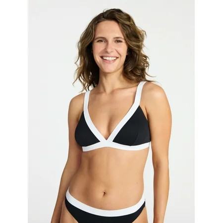 Time and Tru Women's and Women's Plus Size Contrast Banded Bikini Top, Sizes XS-3X | Walmart (US)