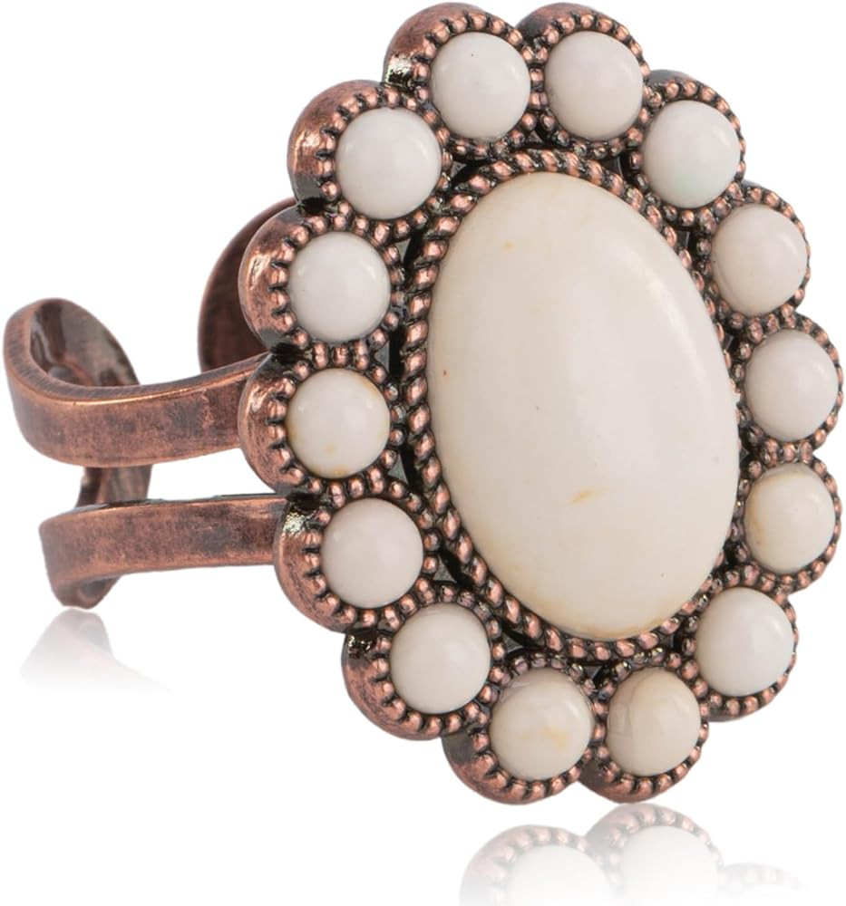 Montana West Rustic Couture's Bohemian Turquoise Cuff Ring for Women Cowgirl | Amazon (US)