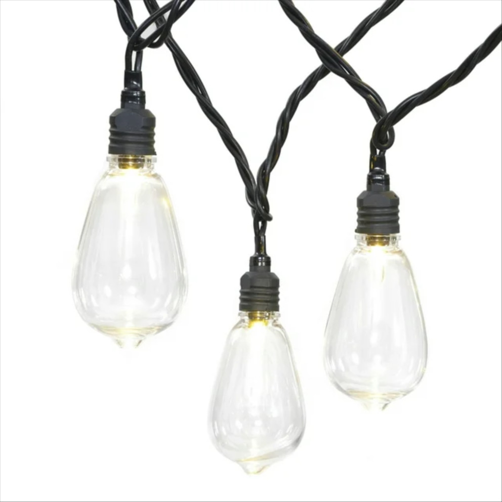 Click for more info about Mainstays 30-Count Warm White LED Edison Bulb Outdoor String Lights with Black Wire