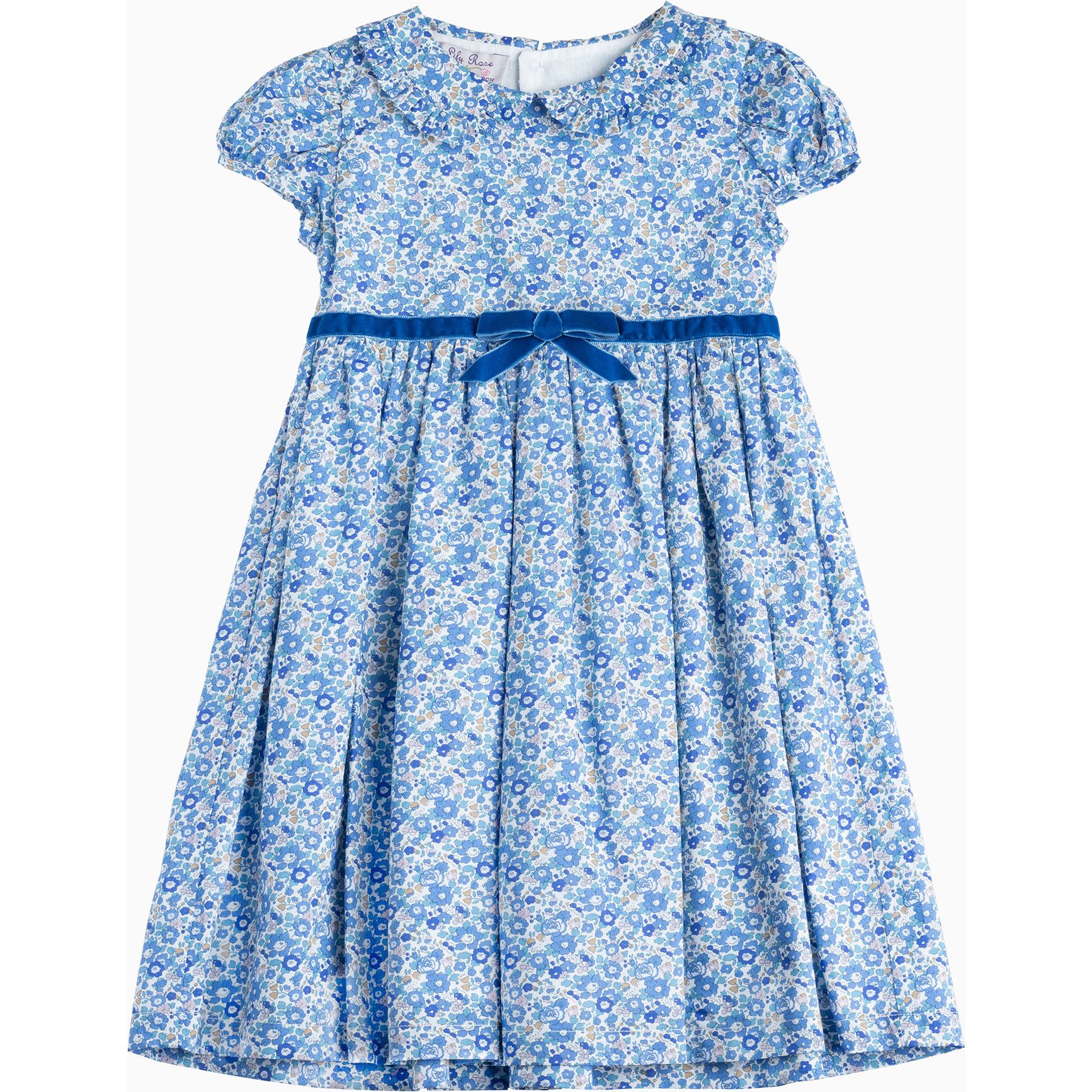 Liberty Print Betsy Ann Bow Dress, Blue Betsy Ann | Maisonette