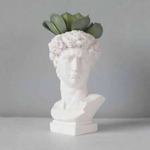 Details about   Resin David Face Head Plant Pot Statues Vase Nordic Decor Planter Brush Holder | eBay UK